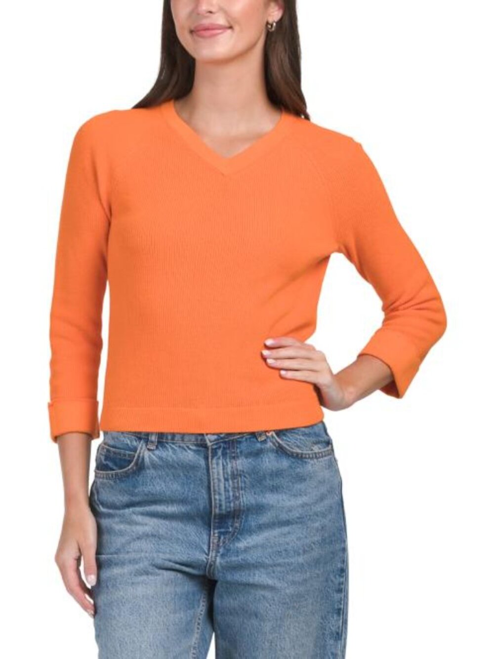 WINDSOR & WHITE Shaker Knit V-neck Sweater